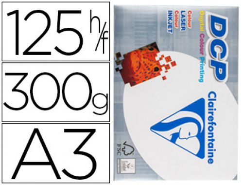 Papel fotocopia clairefontaine din a3 300 gr embalagem de 125 folhas , Clairefontaine , 72404 , 3329680380200